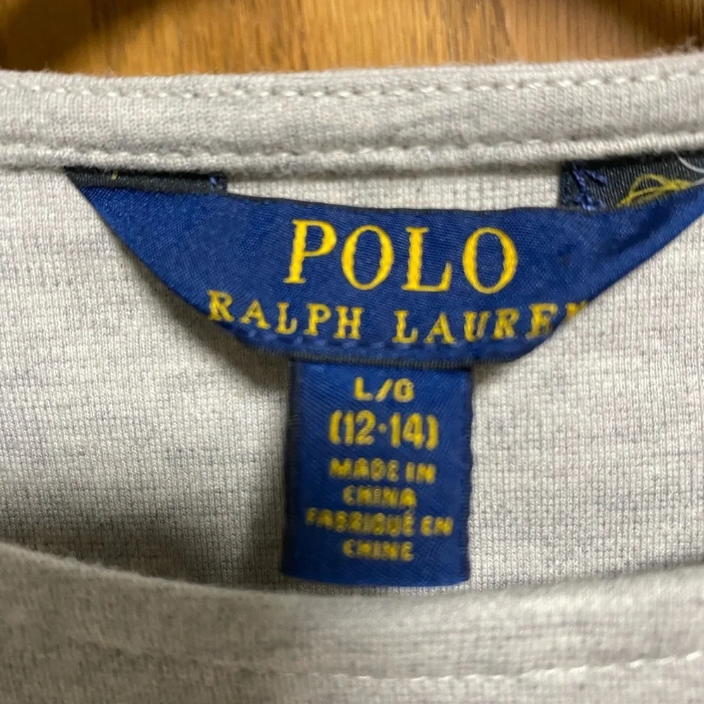 Polo Ralph Lauren Girls Heather Gray Shift Dress Size L 12-14 EUC Flutter Sleeve